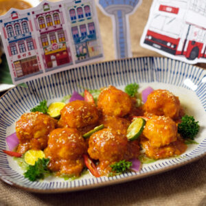 Golden Lobster Ball with Chilli Crab Sauce