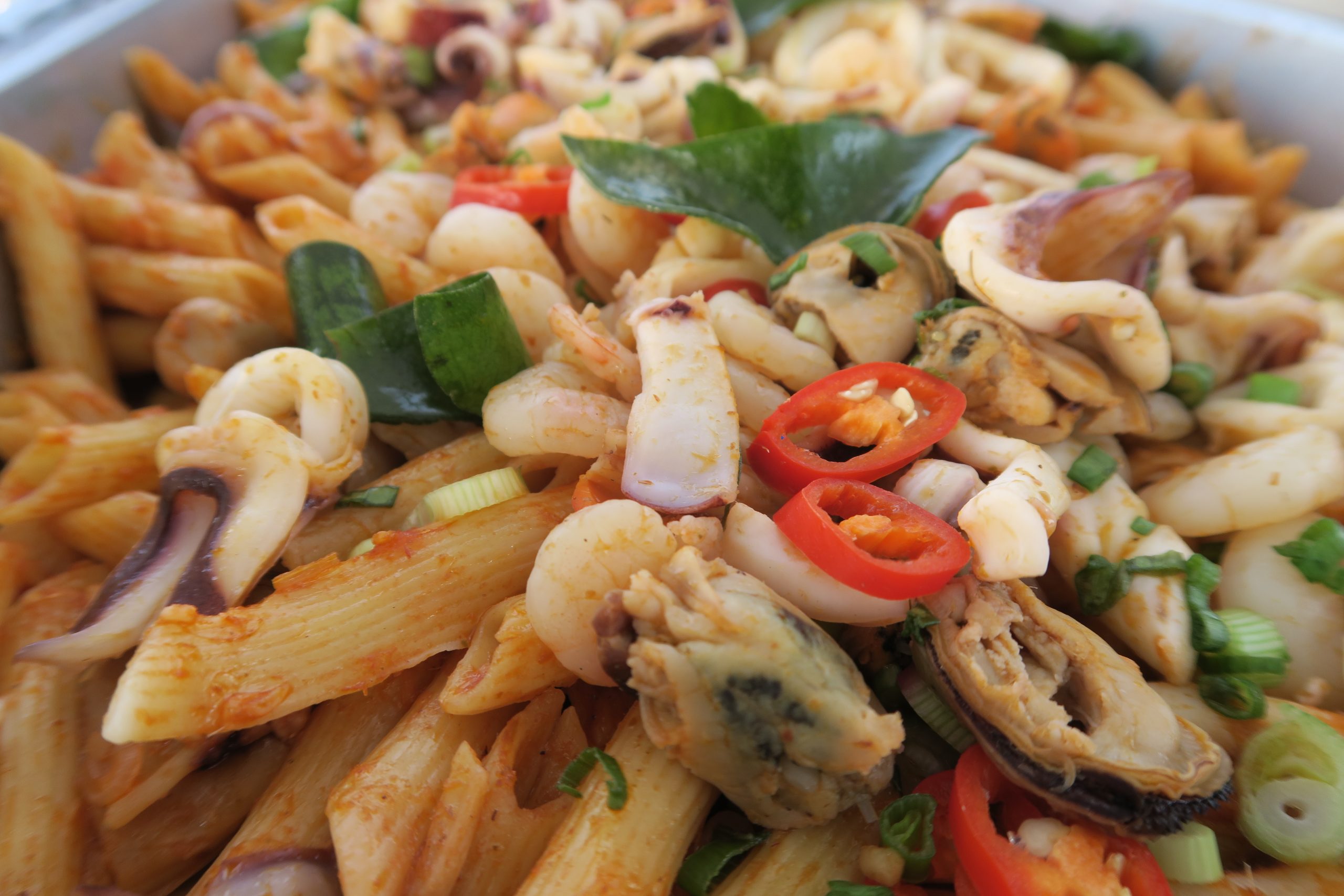 Tom yum seafood penne
