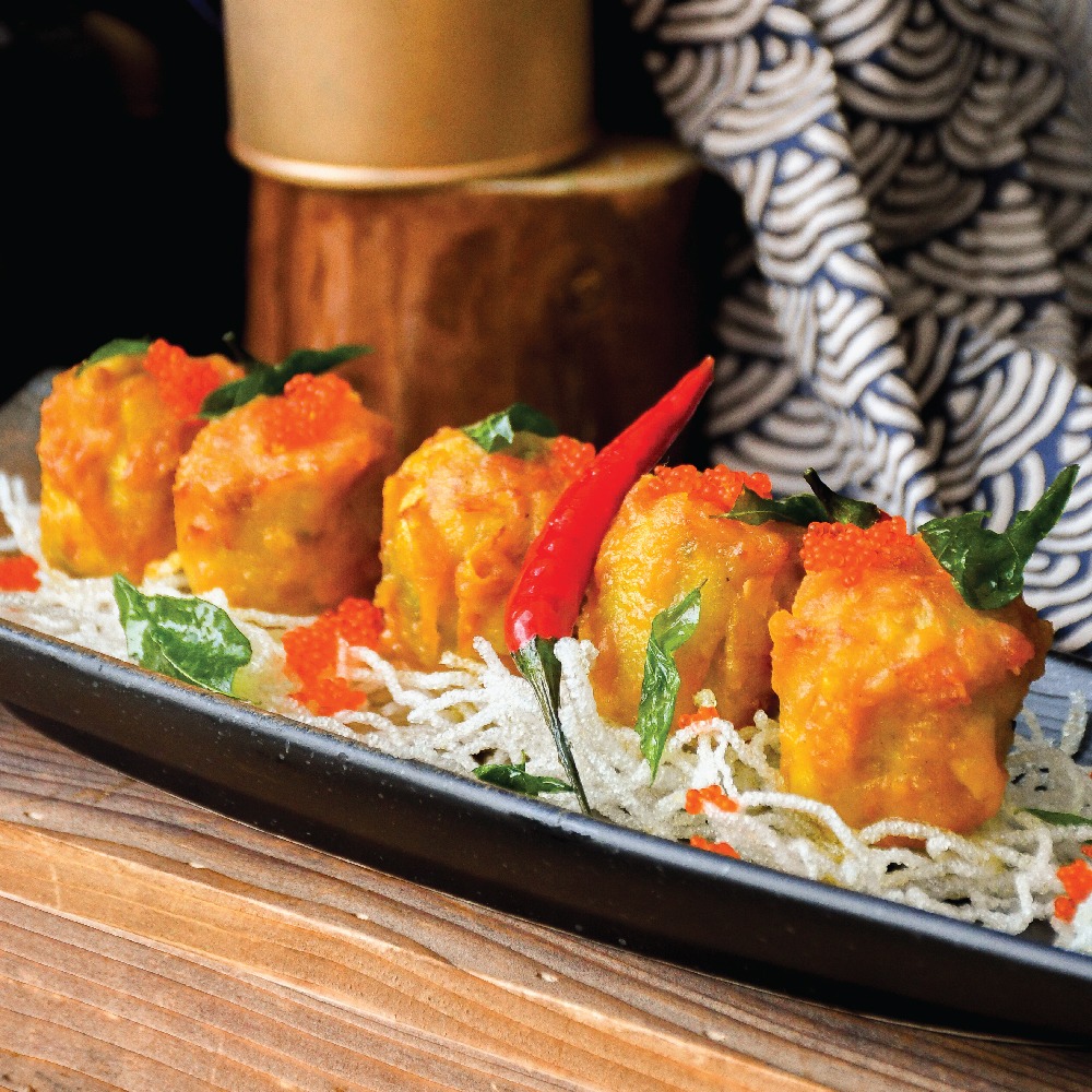 golden pumpkin salted egg chicken siew mai