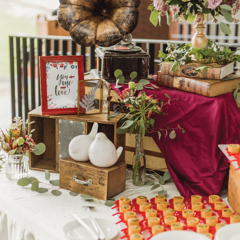 finger food for wedding reception table
