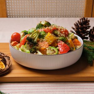 Roasted Vegetables and Brussel Sprouts with Yuzu Dressing