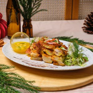 Thai Gai Yang with Cinnamon Pineapple Orange Relish