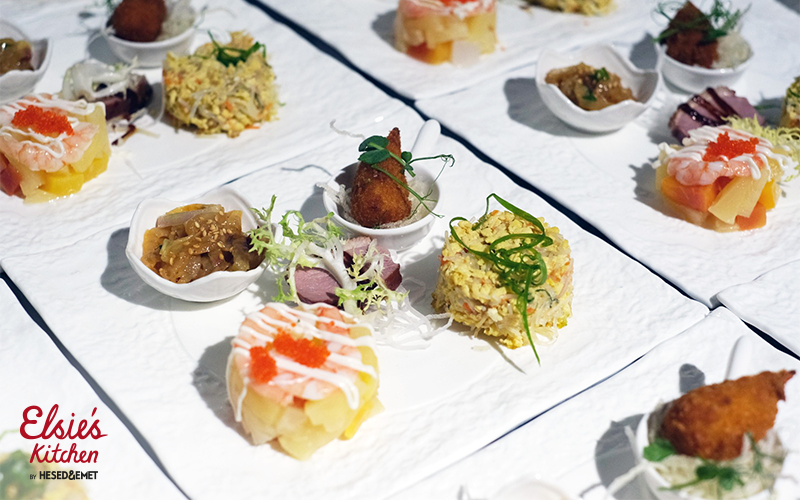 Gourmet food by caterer at wedding