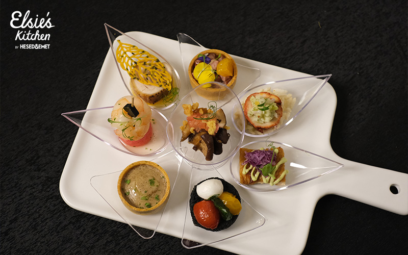A variety of Canapes on a platter