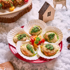Gratin Scallop with Asian Chimichurri