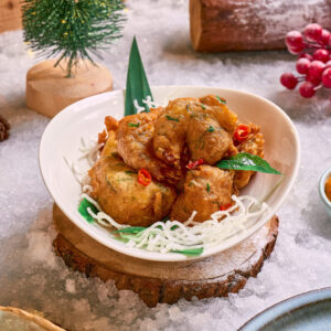 Masala-Spiced Fried Prawn with Curried Honey Mayo Dip