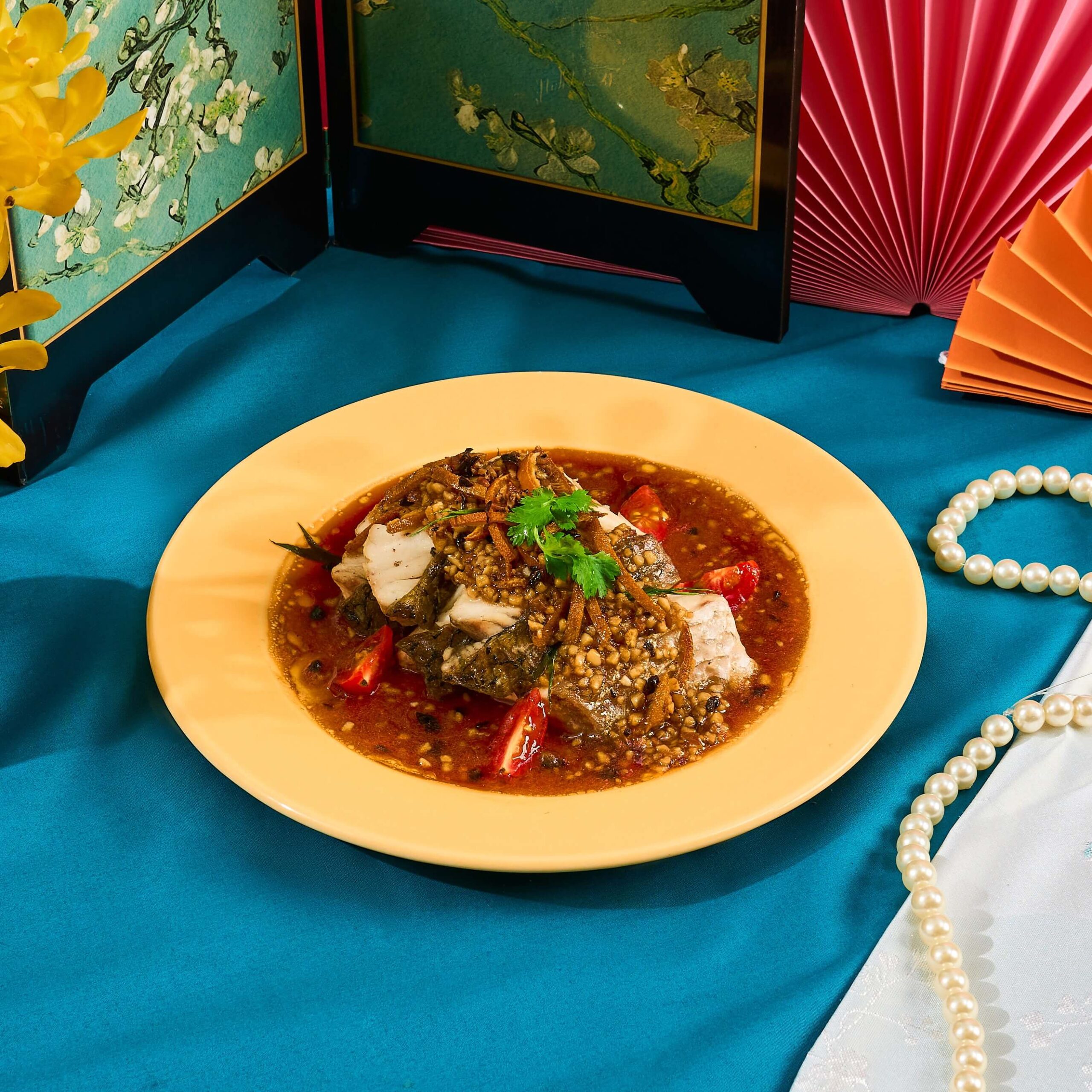 Slow-Poached Barramundi (locally sourced) with Tangerine Peel Black Bean Sauce (1)