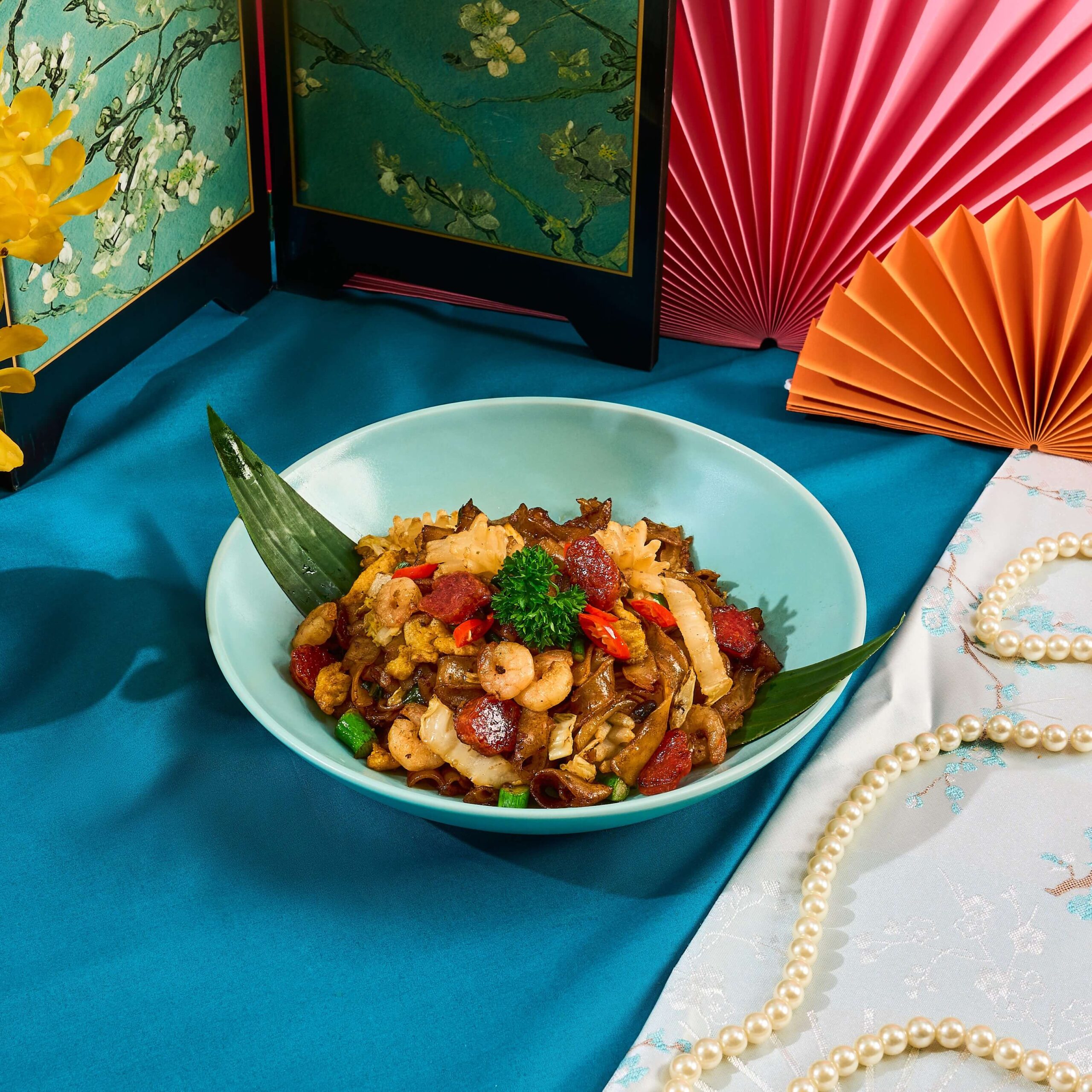 Wok Hey Sichap Kway Teow with Oriental Chicken Sausages and Napa Cabbage (1)
